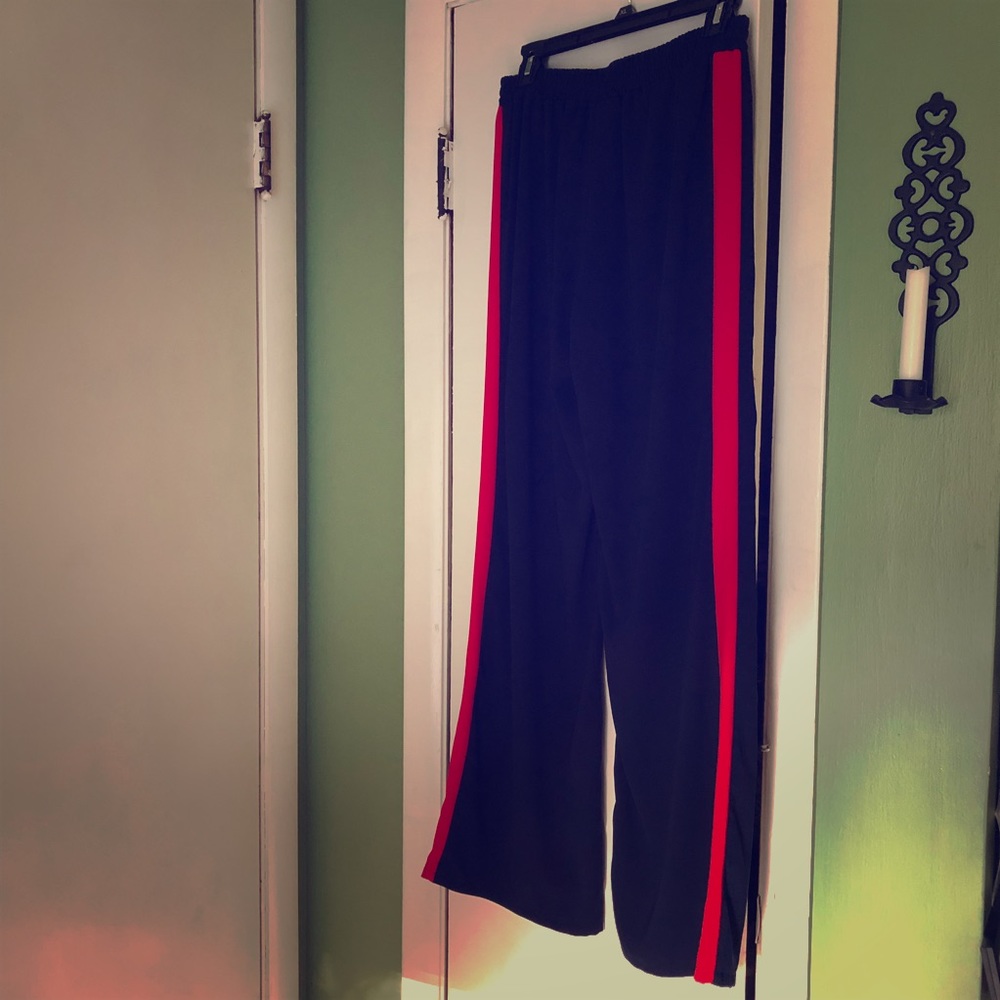 NWOT Navy and Red Wide Leg Pants